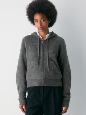 Aritzia Tna Peyton Zip Hoodie in Heather Charcoal